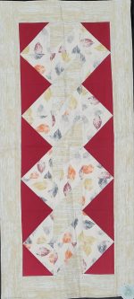 Leaves n wood grain table runner 17 x 37
